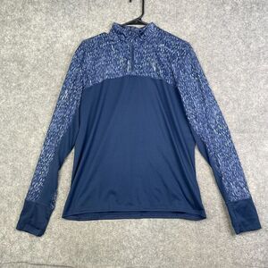 Brooks Dash 1/2 Zip Running Top Adult Size Small Blue All Over Print